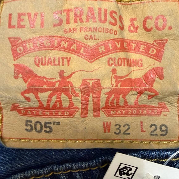 Levi's 505 Straight Leg Jeans - Classic Blue - Picture 3 of 5